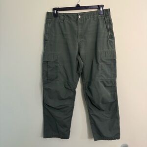 Vertex tactical pants cargo green reinforced knee mens 36 x 30 ripstop workwear
